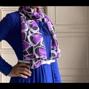 Patterned purple scarf/ hijab/ shawl/ coverup